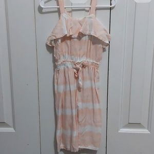 Peach and white jumpsuit